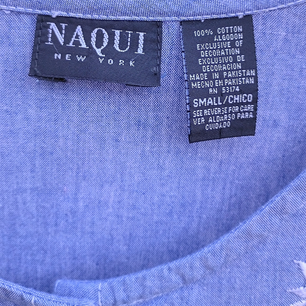 Naqui Vintage Chambray Embroidered Dress sz S - Picture 3 of 8